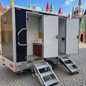 Toilette portable de luxe noire 2025, très vendue, avec rampe et douche intégrées pour remorque, idéale pour le voyage - Product Image 1