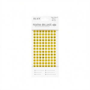 Ilan Pegatina Brillante 8mm Giallo 120pz Strass con Fondo Piatto da Incollare - Product Image 3