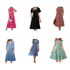 Robe de mode en mélange polyester/coton de haute qualité pour femmes - Vêtements personnalisés de marque de l'usine du Guangdong - Product Image 1