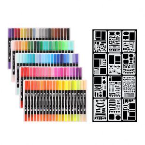 ชุดปากกามาร์คเกอร์สำหรับงานศิลปะ 12/24/48/100 สี ขนาด 0.4 มม. หัวปากกาแบบสองด้าน สำหรับวาดภาพ ระบายสี และเขียนบันทึก - Product Image 1