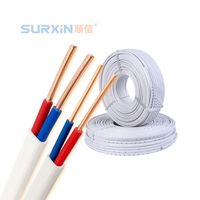 Massives Kupfer BVVB Stromkabel 6 10 16 18 AWG 0,75 1,5 2,5mm 300V 500V PVC-Isoliert Flach 100m für Haus- und Gebäudegebrauch