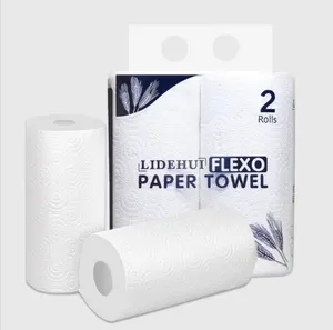 गर्म बिक्री डिस्पोजेबल लकड़ी लुगदी रोल कागज रसोई 2 प्लाई रसोई कागज तौलिया