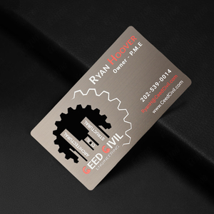 Tarjeta de visita de metal única grabada con láser de círculo/hexágono de forma personalizada - Product Image 1