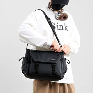 Bolso Mensajero Impermeable para <span class=keywords><strong>Hombre</strong></span>, Gran Capacidad, Bolso de Hombro, Estilo Casual, Bandolera con Correa Ajustable y PU Impermeable - Product Image 2