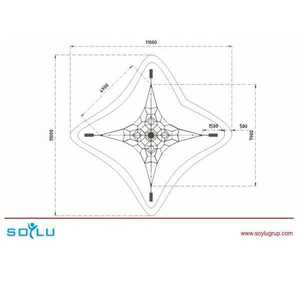 Cadre d'escalade pyramidal à quatre pattes H3M avec corde d'escalade - Product Image 4