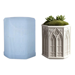 Moule <span class=keywords><strong>en</strong></span> silicone pour vase, <span class=keywords><strong>pot</strong></span> à bougie, <span class=keywords><strong>pot</strong></span> à fleurs, <span class=keywords><strong>en</strong></span> ciment, résine, plâtre, avec motif de vitraux d'église gothique 3D exquis, pour bricolage - Product Image 5