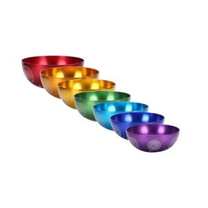 Bộ bát hát đầy đủ các màu sắc chakra, chạm khắc kép, trị liệu tần số Schumann, lý tưởng cho liệu pháp âm thanh và tắm âm thanh - Product Image 3
