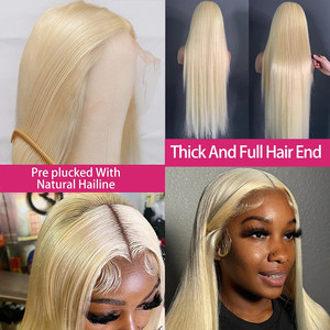 Vente chaude sans colle 613 perruques frontales complètes femmes <span class=keywords><strong>blondes</strong></span> Sexy brésilien Hd 613 perruque de cheveux humains Sdd Vietnam os cheveux raides - Product Image 4