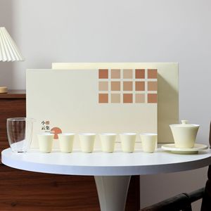 Service à thé et <span class=keywords><strong>bol</strong></span> en porcelaine blanche Dehua, personnalisé, haut de gamme, luxe léger, cadeau d'affaires, compagnon de voyage, service à thé Kung Fu - Product Image 6