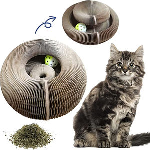 2022 Baru Datang Lucu Kucing Scratcher Kardus Lipat Fleksibel Musim Semi Bergelombang Kucing Peliharaan Menggaruk Pos untuk Kucing - Product Image 1