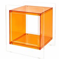 Vente en gros directe d'usine, faible MOQ, livraison rapide, table de chevet géométrique minimaliste résistante aux rayures, en acrylique