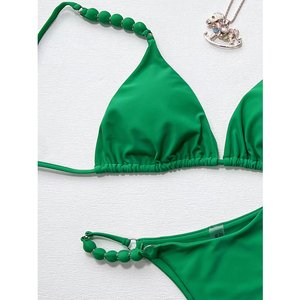 Maillot de bain deux pièces pour femme, couleur unie, sexy, vêtements de plage 2026, maillot de bain de luxe grande taille - Product Image 5