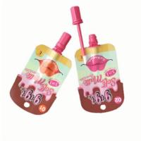 Pochette en plastique avec bec verseur pour cosmétiques, gloss à lèvres, rouge à lèvres, mascara, forme irrégulière personnalisée en aluminium