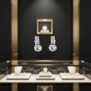 Orecchini a Perno in Argento 925 con Cristalli e Incastonatura a Castone di Strass, Design Minimalista per Uso Quotidiano, Gioielli Unisex - Product Image 2