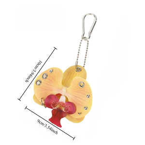 <span class=keywords><strong>Kawaii</strong></span> faux तितली orchid फूलों की कीरिंग महिला कार की चाबी गहने लक्जरी डिजाइनर आकर्षक पेंट्स - Product Image 6