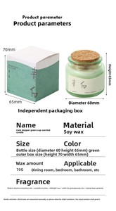 Bougie d'aromathérapie souvenir semi-artisanale transfrontalière, faite à la <span class=keywords><strong>main</strong></span>, à base de bois, avec bouchon en liège et coupe verte - Product Image 6