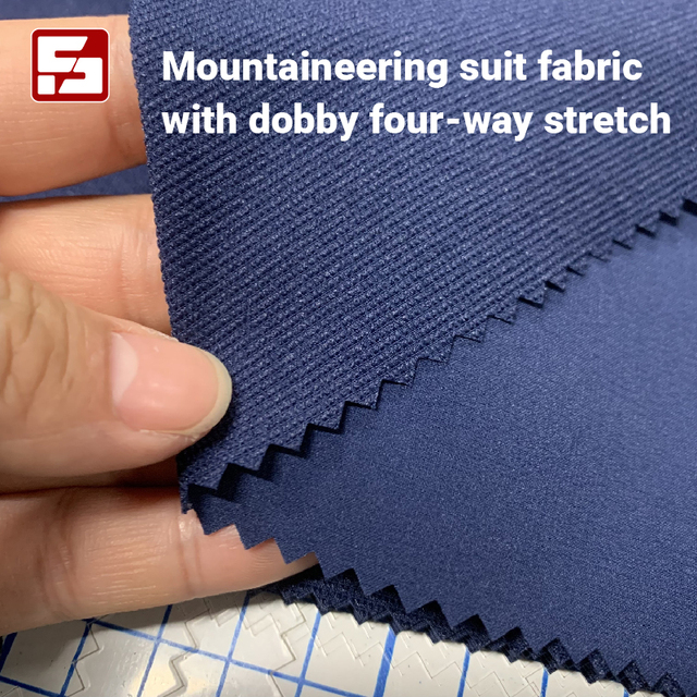 Mountaineering Suit Woven Dobby Four-way Stretch Spandex/Polyester Fabric Sportswear Medium Weight