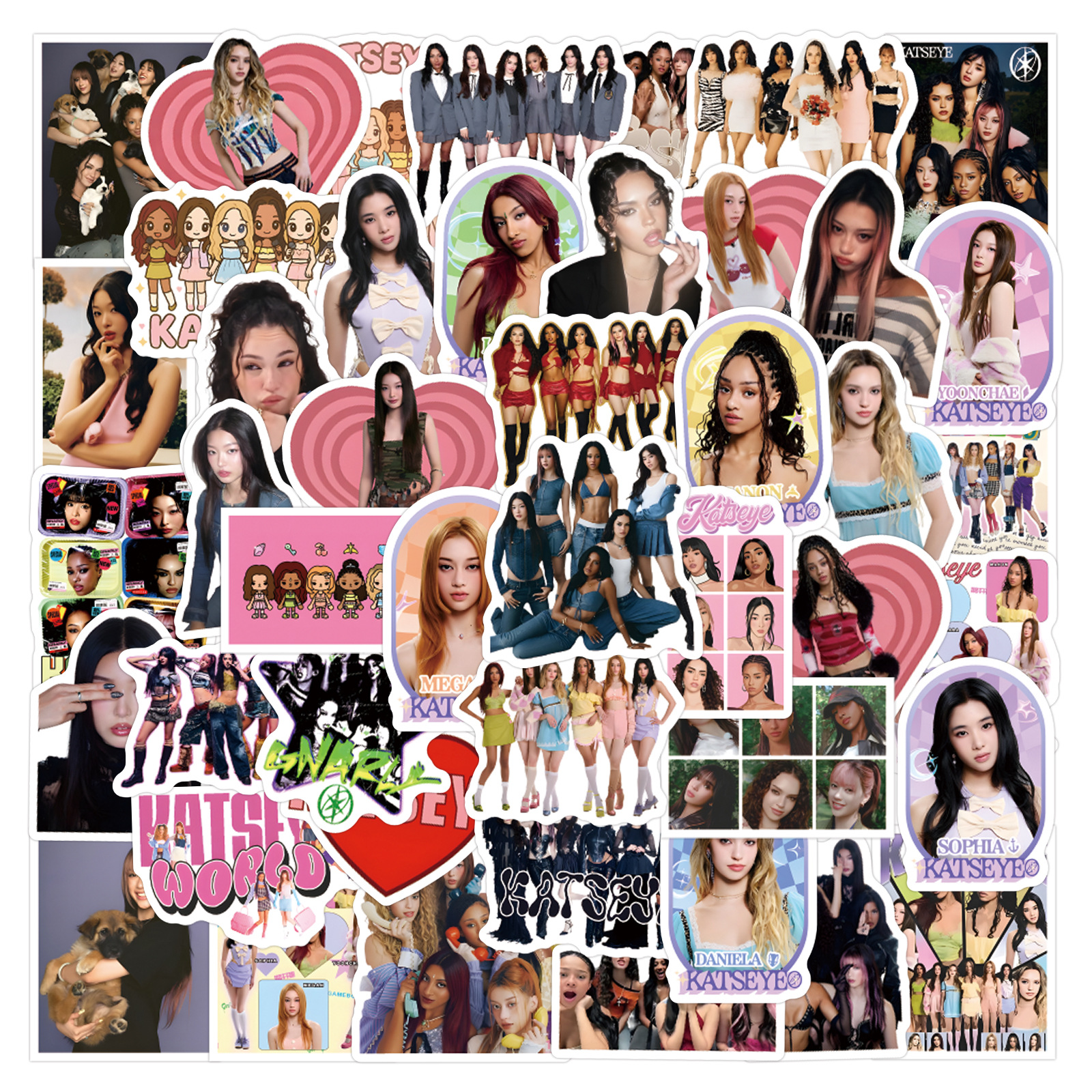 Pack De 60 Pegatinas K-pop – Vinilo Resistente Al Agua – Decoración Para Portátil, Botella Y Scrapbooking – Regalo Para Fans