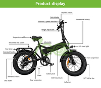 Vélo électrique de ville à cadre en alliage d'aluminium EB3, moteur central, 250 W, 48 V, 15 Ah, 7 vitesses, autonomie 80 km, vélo pliable à pneus larges de 20 pouces
