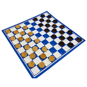 Wooden Chess Pieces PVC Plastic Folding Board Checkers Type <strong>Draughts</strong> Game <strong>Set</strong> - Product Image 2