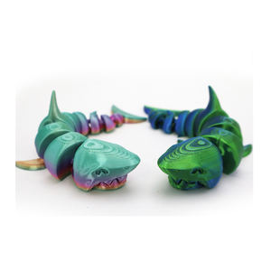 ของเล่นวาชีน 3 มิติ พิมพ์จาก PLA รูปฉลาม ของเล่นแอคชั่นฟิกเกอร์สัตว์ทะเลหลากสีสัน ของที่ระลึกสำหรับเด็ก ของเล่นคริสตัลแบบยืดหยุ่น - Product Image 1