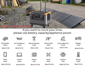 Estação de Energia Portátil para Camping Bateria LiFePO4 Gerador Solar UPS para Casa Armazenamento de Energia 2400W 3000W - Product Image 2