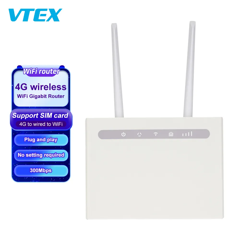 VTEX Wifi yönlendirici 4G Router Wifi 4g ile Sim kart 4g Modem 4g Lte kablolu 300 Mbps