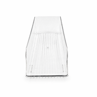 Boîte de rangement de boissons moderne en plastique PET pour bureau, 1 niveau, tiroir incliné pour organiseur de canettes de soda, distributeur durable et éco-responsable