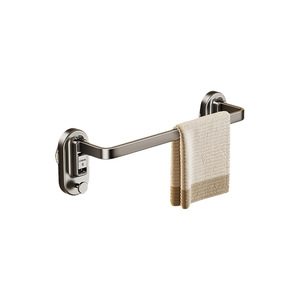 Towel Rack Wall Mounted Double <b>Bar</b> Suction Cup Storage Shelf Modern Design Carbon Steel ABS Material 15kg Load Capacity - Product Image 3