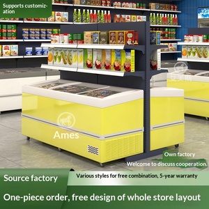 Étagère de réfrigérateur métallique personnalisée pour supermarché, présentoir de crème glacée pour magasin de proximité, étagère de congélateur multi-niveaux - Product Image 5