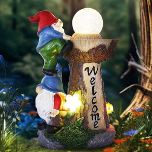 BSCI Factory <strong>Garden</strong> <strong>Gnome</strong> Statue with Solar Lights <strong>Large</strong> <strong>Garden</strong> Sculptures Funny <strong>Gnome</strong> - Product Image 1