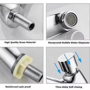 Rubinetto SANIPRO per WC Pubblico con Pulsante a Chiusura Automatica Cromato, Risparmio Idrico con Ritardo Temporizzato, Rubinetteria per Lavabo Bagno - Product Image 5