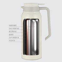 Termo de Acero Inoxidable de 1.5L, Doble Pared Aislada, para Café y Agua, Mantiene Bebidas Calientes o Frías, Blanco y Negro, 1.5L
