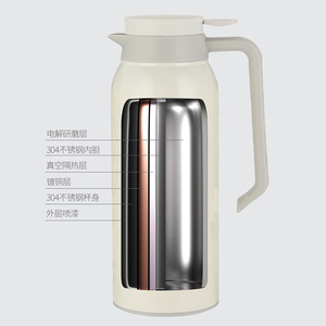 Termo de acero inoxidable de 1.5L con doble pared aislante para café y agua, mantiene la temperatura fría o caliente. - Product Image 6