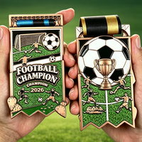 Medallas de Fútbol con Cintas, Premios Personalizados para Deportes, Soportes Metálicos para Medallas de Fútbol, Medalla de Oro