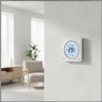 Panneau de commande de thermostat à écran LCD extra-large pour unité de ventilation, climatisation centrale, chauffage au sol, télécommande en plastique ABS