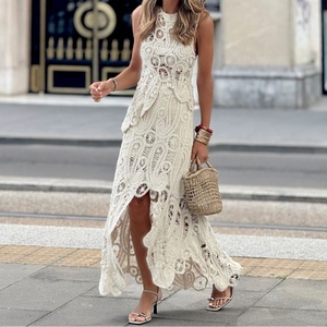 New Hollow Lace Irregular Vest Top Half <b>Skirt</b> Women's Casual 2 Piece Set Fashion - Product Image 5