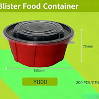 Contenants d'emballage à emporter jetables ZhiLu 800 ml, diamètre 150 mm, micro-ondables, réutilisables, avec couvercle, sans BPA, recyclables, qualité alimentaire