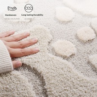 Tapis fait main à motifs abstraits irréguliers, tufté à la main, beige, pour chambre d'enfant, couloir, salon, décoration de sol de vestiaire