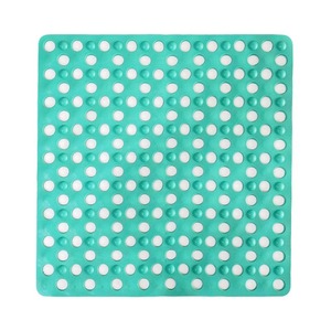 Alfombrilla de baño de PVC antideslizante entrelazada de 30x30 cm para seguridad en el baño con ventosas, opciones de color verde y blanco - Product Image 3