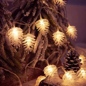 Christmas Pinecone String Lights Multicolor <b>Battery</b> <b>Operated</b> Decorative Lighting For Holiday Party Indoor Outdoor Decoration - Product Image 2