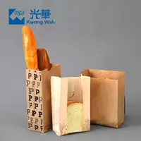 מותאם אישית ידידותית לסביבה חום מאפיית לחם קראפט מזון נייר אריזת תיק עם חלון