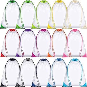 Multiple Colour Transparent Pvc Drawstring <b>Bag</b> Packing Dust Proof Portable Clear Drawstring <b>Bag</b> Custom logo - Product Image 2