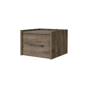 Dark Brown <b>Wall</b> Mounted Floating Nightstand With Drawer For Bedroom <b>Storage</b> - Product Image 2