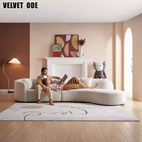 Großhandel Konvertierbares Getuftetes Luxus-Samtsofa-Set Mondförmiges Modernes Ecksofa Komfortables Design