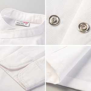 Conjunto de uniforme de trabajo de cocina, abrigo de Chef de <span class=keywords><strong>Pizza</strong></span> de Color sólido negro, manga larga, restaurante, ropa personalizada, fabricantes, chaquetas de Chef - Product Image 4