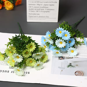 Stile europeo simulazione retrò erba selvatica crisantemo Multi-forchetta di colore brillante fiori artificiali decorativi muro di fiori - Product Image 5