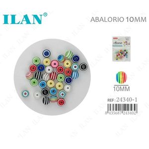 ILAN Abalorio Perline a strisce da 10 mm per la creazione di gioielli - Product Image 1