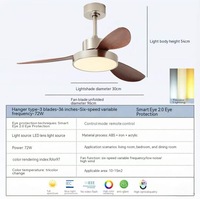 Ventilateur de plafond en bois de noyer de style mi-siècle, silencieux, réversible, avec télécommande et minuterie, pour la décoration d'hôtels et d'appartements