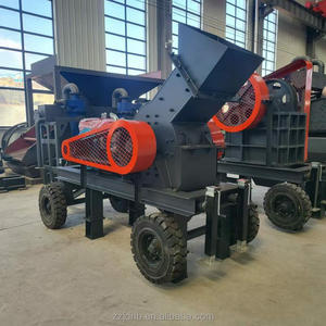 Máy nghiền búa di động nhỏ giá rẻ có băng tải PC400*600 chạy dầu - Product Image 5